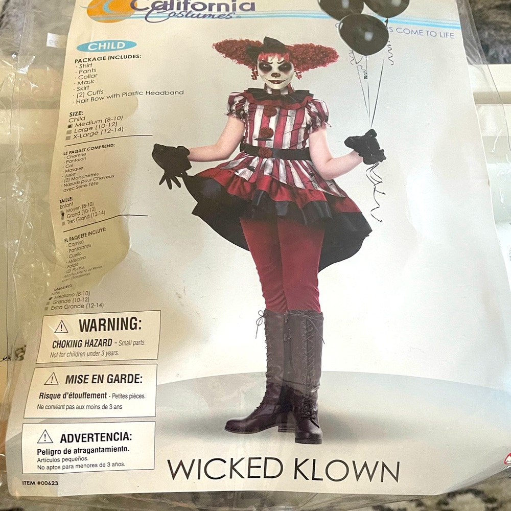 Wicked clown Halloween costume